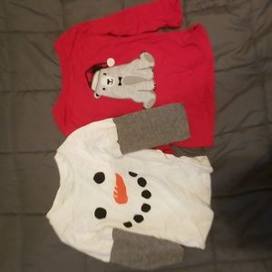 First Impressions Infant Christmas Shirts Bundle of 2